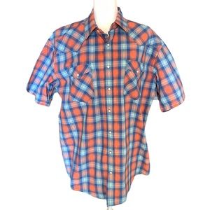 Panhandle Men’s Rough Stock Pearl Snap Short Sleeve Shirt Size L